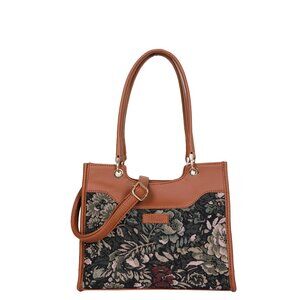 Women’s Tapestry Satchel Bag with Vintage Pattern – Crossbody & Handbag